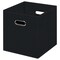 Black Foldable Storage Cubes Bins , Fabric Storage Box Cubes Organizer Baskets with Dual Handles for Home Organizer (Black)